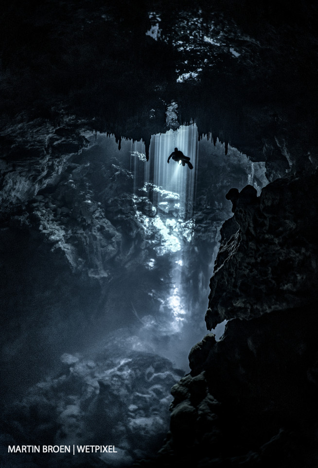 Cenote "El Pit." 4 shots Panorama Stitching + HDR. 