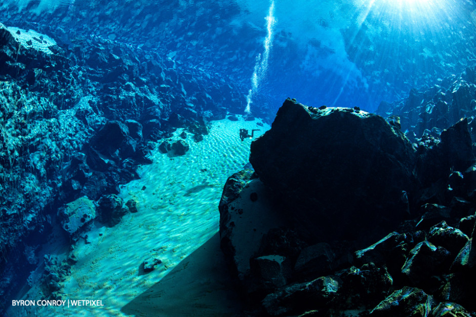 Odin dive site in sunbeams