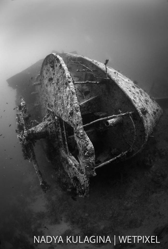 View of the machine gun on the stern of the Thistlegorm