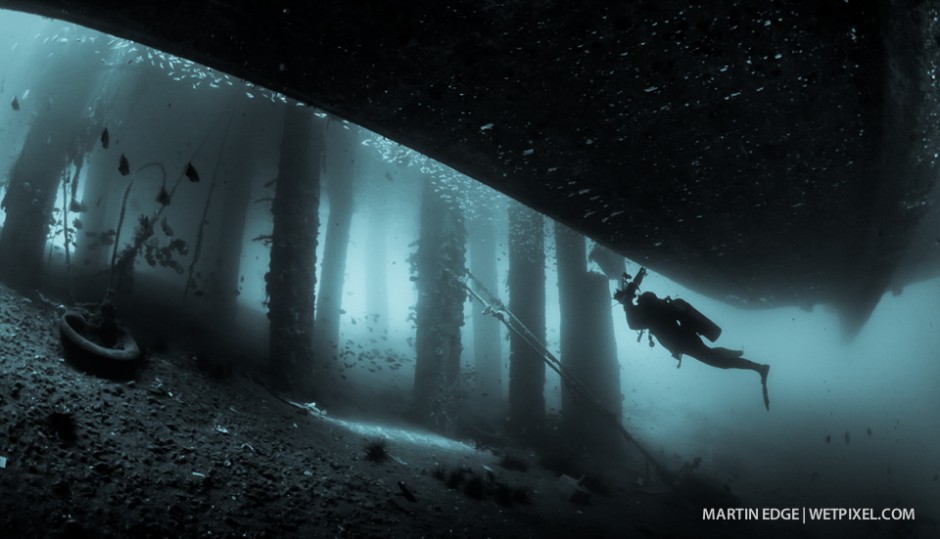 Shooting under the jetty.